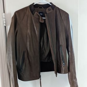 Brown leather jacket